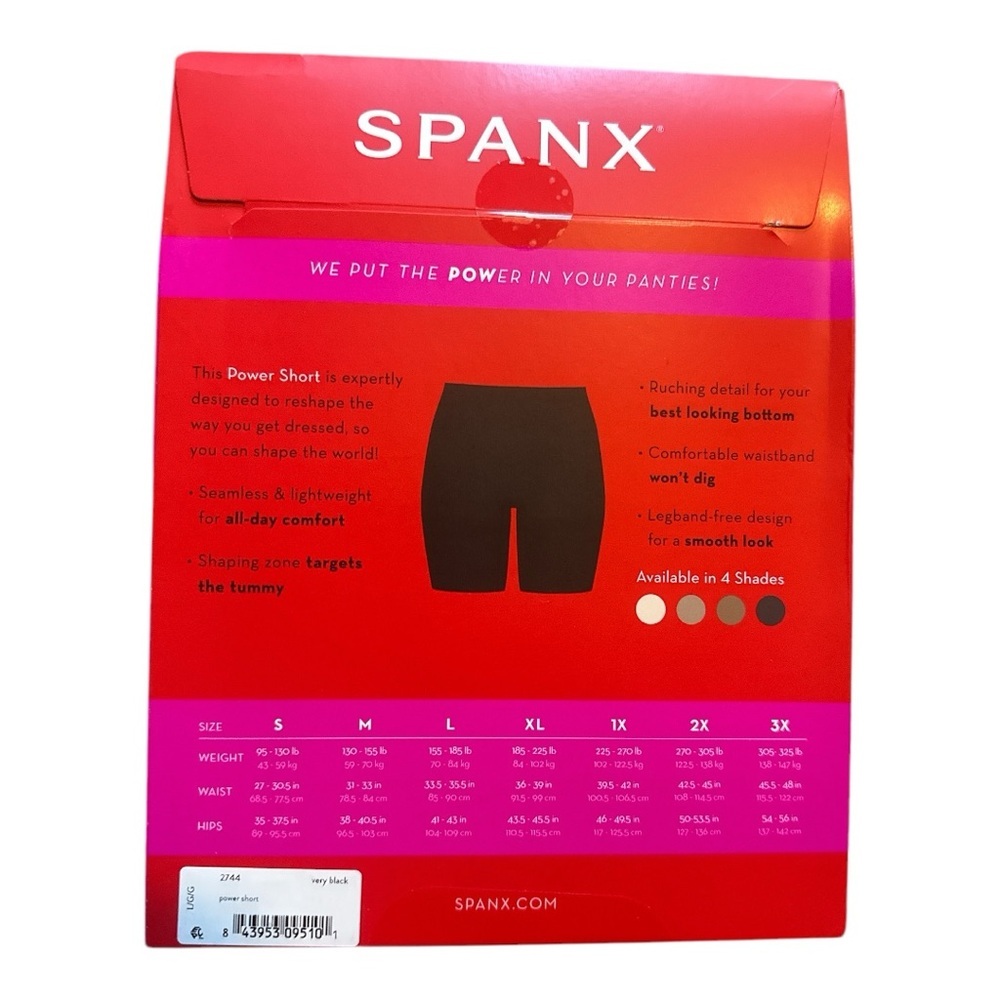 SPANX Power Shorts Body Shaper - Size L - Very Black - NWT - Picture 3 of 5